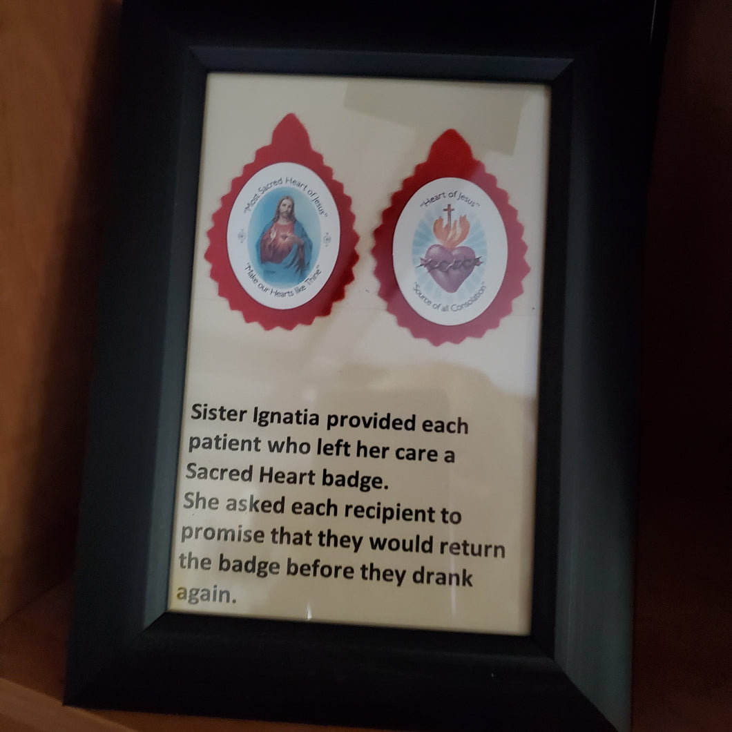 Framed  Inspiration cards or Sister Ignatia card and Sacred Heart